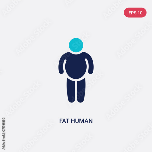 two color fat human vector icon from feelings concept. isolated blue fat human vector sign symbol can be use for web, mobile and logo. eps 10