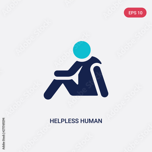 two color helpless human vector icon from feelings concept. isolated blue helpless human vector sign symbol can be use for web, mobile and logo. eps 10