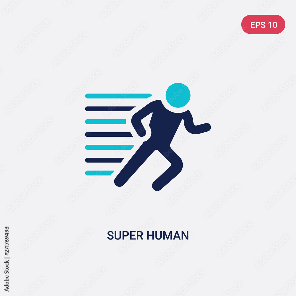 two color super human vector icon from feelings concept. isolated blue super human vector sign symbol can be use for web, mobile and logo. eps 10