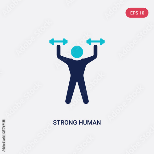 two color strong human vector icon from feelings concept. isolated blue strong human vector sign symbol can be use for web, mobile and logo. eps 10