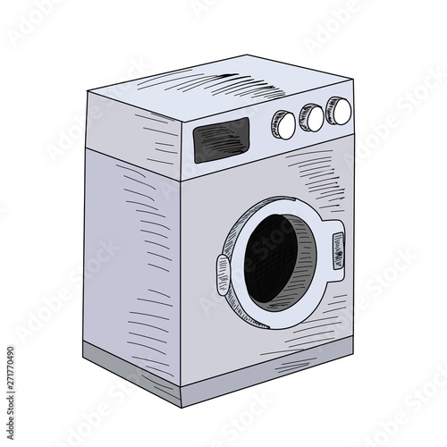 vector equipment, on a white background washing machine, lines