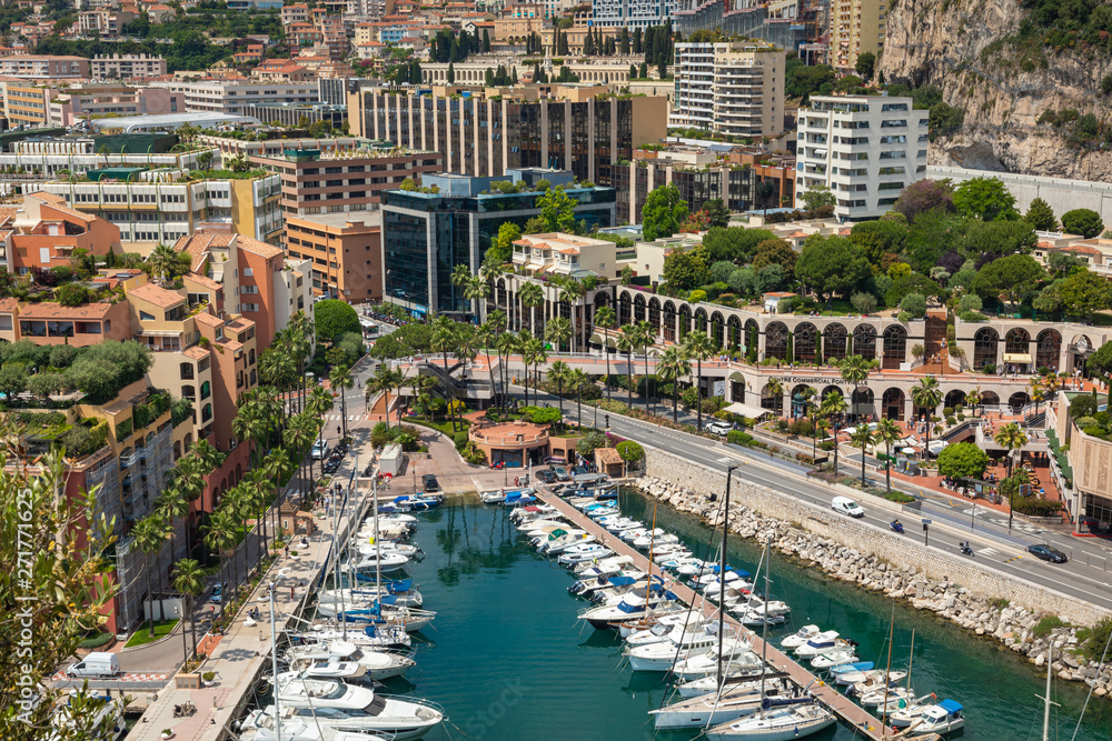 Fontvielle Harbour, Monaco, on the French Riviera.