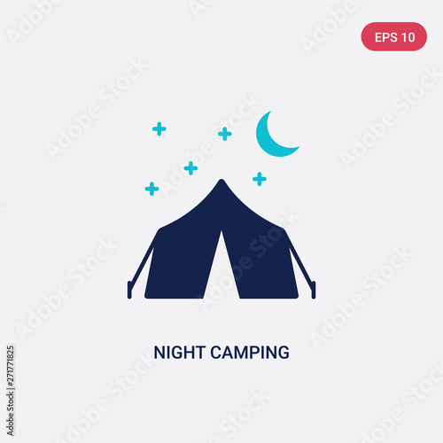 two color night camping vector icon from food concept. isolated blue night camping vector sign symbol can be use for web, mobile and logo. eps 10
