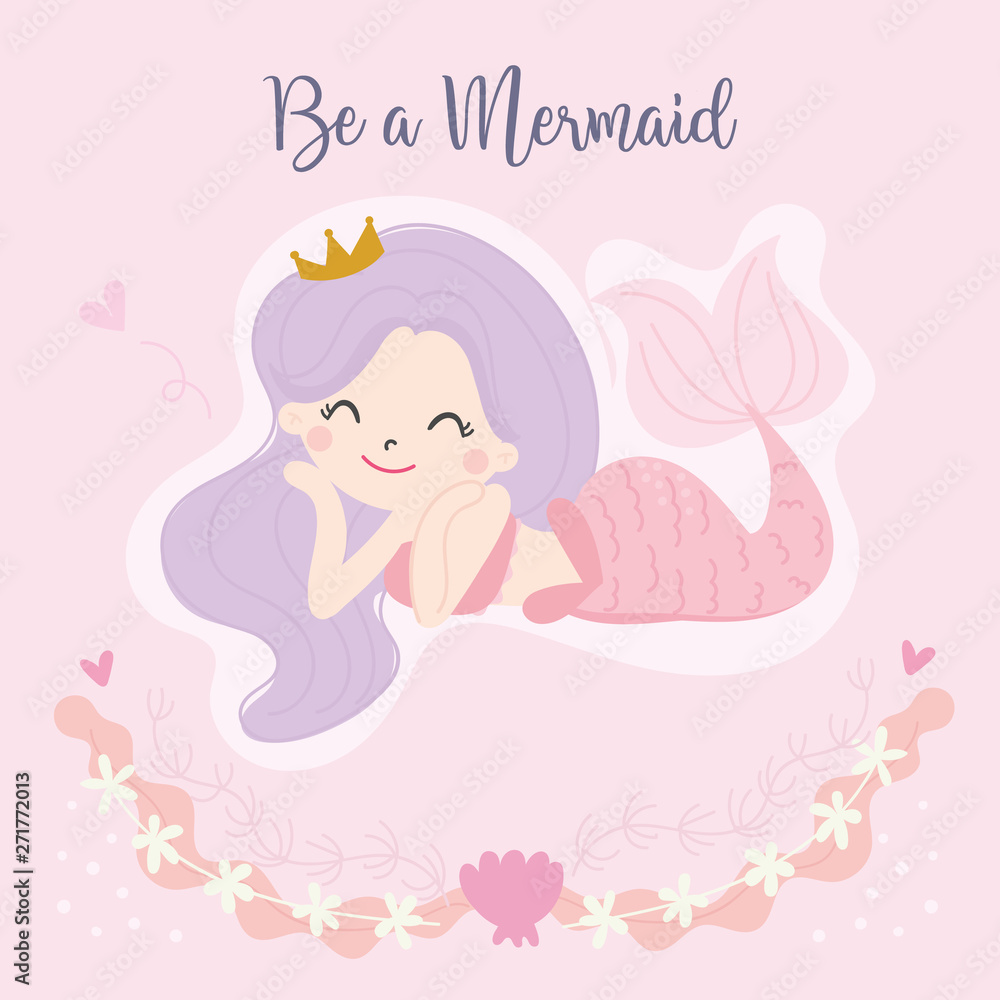 Cute little mermaid vector. Illustration. Cute little mermaid vector. Illustration.