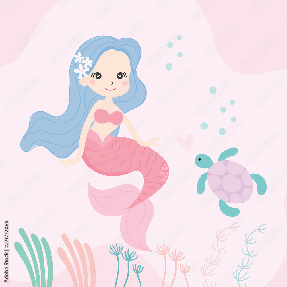Cute little mermaid vector. Illustration. Cute little mermaid vector. Illustration.
