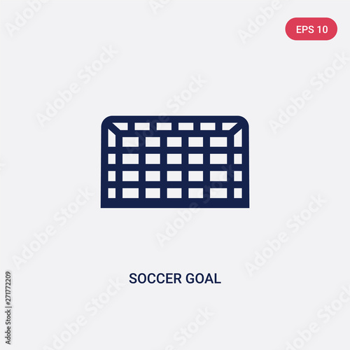 two color soccer goal vector icon from football concept. isolated blue soccer goal vector sign symbol can be use for web, mobile and logo. eps 10
