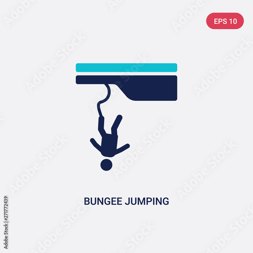 two color bungee jumping vector icon from free time concept. isolated blue bungee jumping vector sign symbol can be use for web, mobile and logo. eps 10