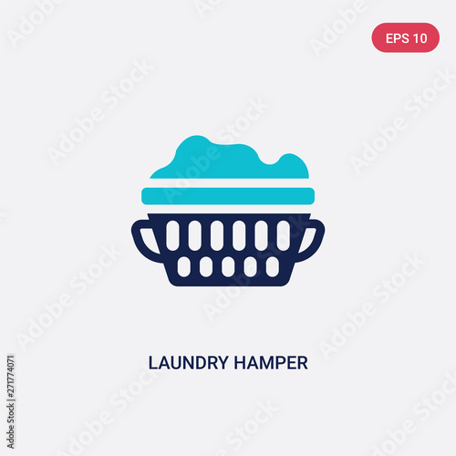 two color laundry hamper vector icon from furniture and household concept. isolated blue laundry hamper vector sign symbol can be use for web, mobile and logo. eps 10