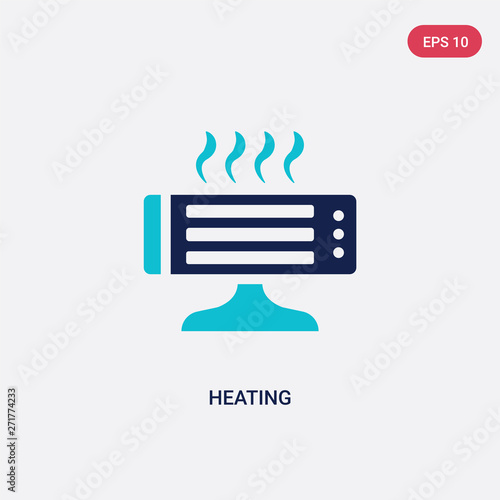 two color heating vector icon from furniture concept. isolated blue heating vector sign symbol can be use for web, mobile and logo. eps 10