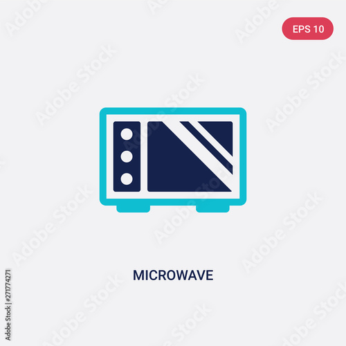 two color microwave vector icon from furniture concept. isolated blue microwave vector sign symbol can be use for web, mobile and logo. eps 10