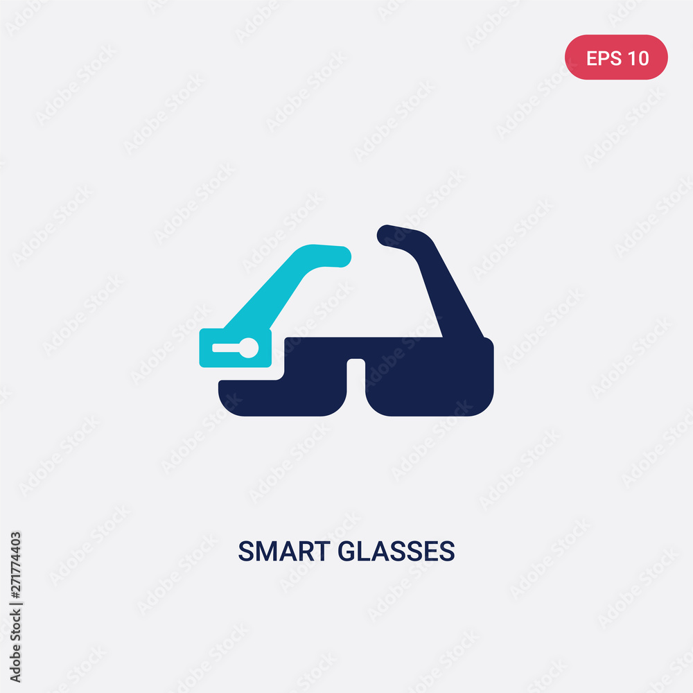 Fototapeta premium two color smart glasses vector icon from future technology concept. isolated blue smart glasses vector sign symbol can be use for web, mobile and logo. eps 10