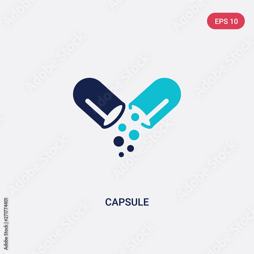 two color capsule vector icon from future technology concept. isolated blue capsule vector sign symbol can be use for web, mobile and logo. eps 10