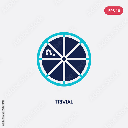 two color trivial vector icon from gaming concept. isolated blue trivial vector sign symbol can be use for web, mobile and logo. eps 10 photo