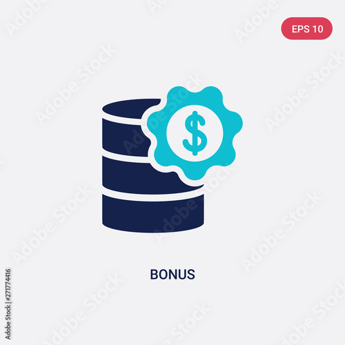 two color bonus vector icon from gaming concept. isolated blue bonus vector sign symbol can be use for web, mobile and logo. eps 10