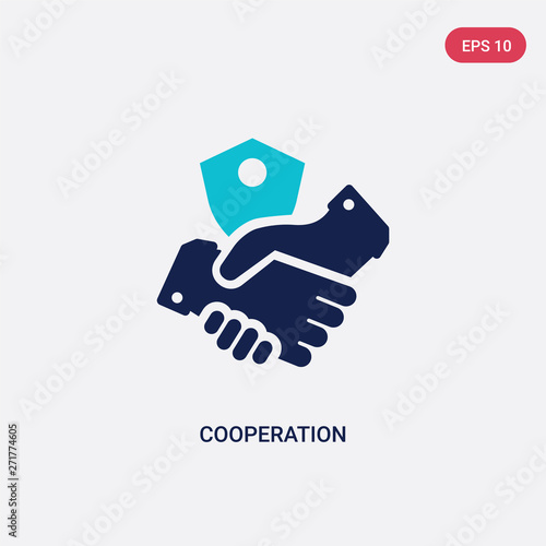 two color cooperation vector icon from gdpr concept. isolated blue cooperation vector sign symbol can be use for web, mobile and logo. eps 10