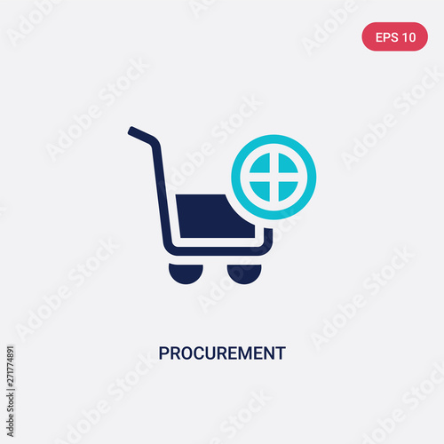 two color procurement vector icon from general concept. isolated blue procurement vector sign symbol can be use for web, mobile and logo. eps 10
