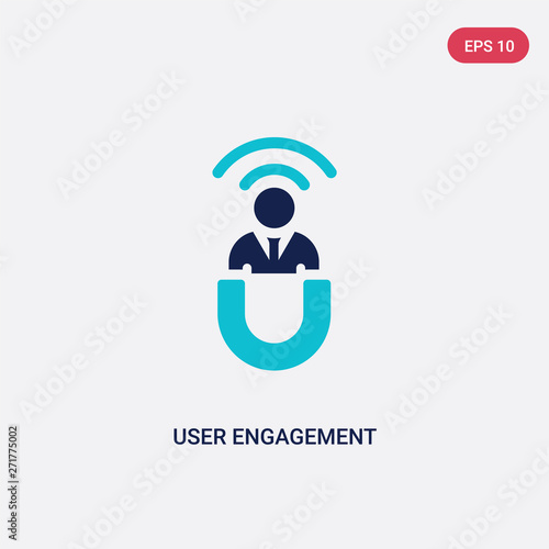 two color user engagement vector icon from general concept. isolated blue user engagement vector sign symbol can be use for web, mobile and logo. eps 10