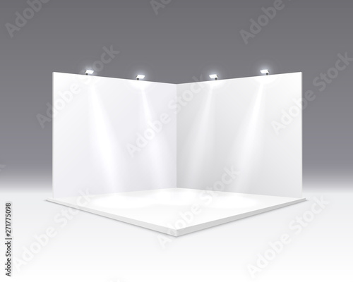 Scene show Podium for presentations on the gray background.