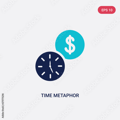 two color time metaphor vector icon from general concept. isolated blue time metaphor vector sign symbol can be use for web, mobile and logo. eps 10