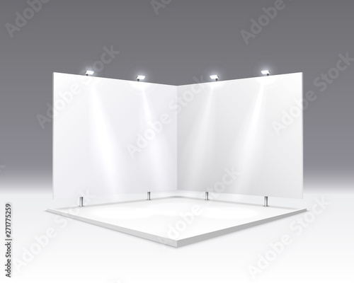 Scene show Podium for presentations on the gray background.