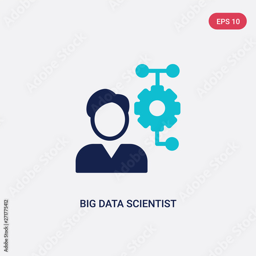 two color big data scientist vector icon from general-1 concept. isolated blue big data scientist vector sign symbol can be use for web, mobile and logo. eps 10