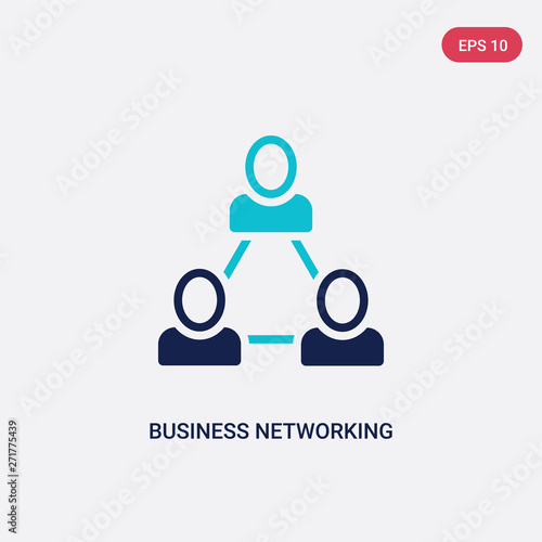 two color business networking vector icon from general-1 concept. isolated blue business networking vector sign symbol can be use for web, mobile and logo. eps 10