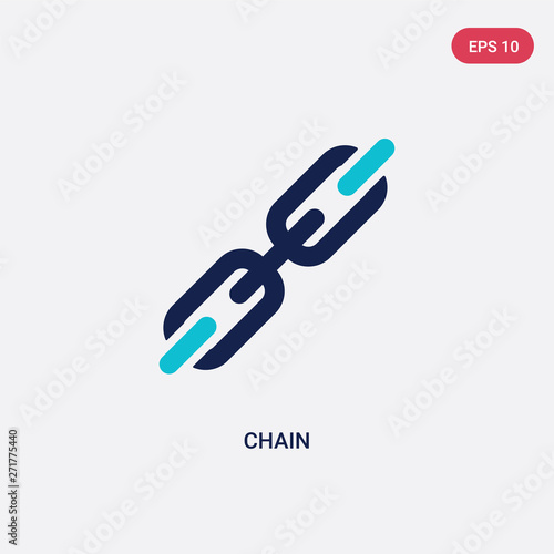 two color chain vector icon from general-1 concept. isolated blue chain vector sign symbol can be use for web, mobile and logo. eps 10