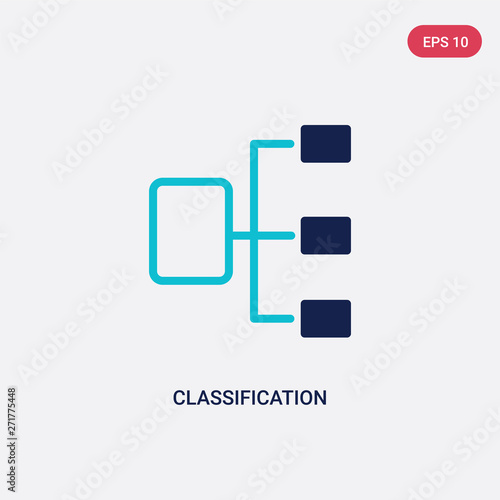 two color classification vector icon from general-1 concept. isolated blue classification vector sign symbol can be use for web, mobile and logo. eps 10 photo