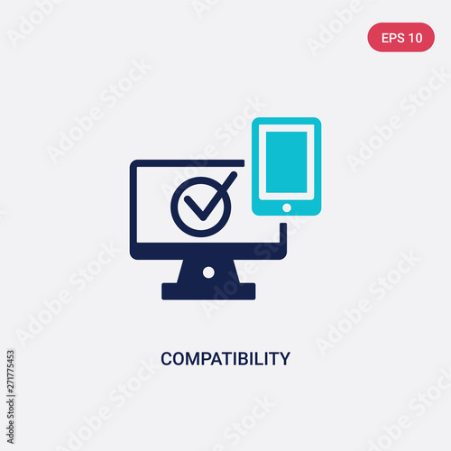 two color compatibility vector icon from general-1 concept. isolated blue compatibility vector sign symbol can be use for web, mobile and logo. eps 10