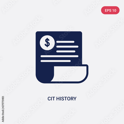 two color cit history vector icon from general-1 concept. isolated blue cit history vector sign symbol can be use for web, mobile and logo. eps 10