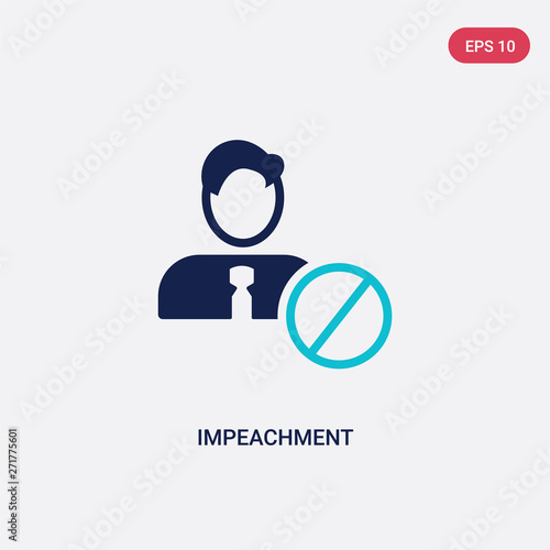 two color impeachment vector icon from general-1 concept. isolated blue impeachment vector sign symbol can be use for web, mobile and logo. eps 10