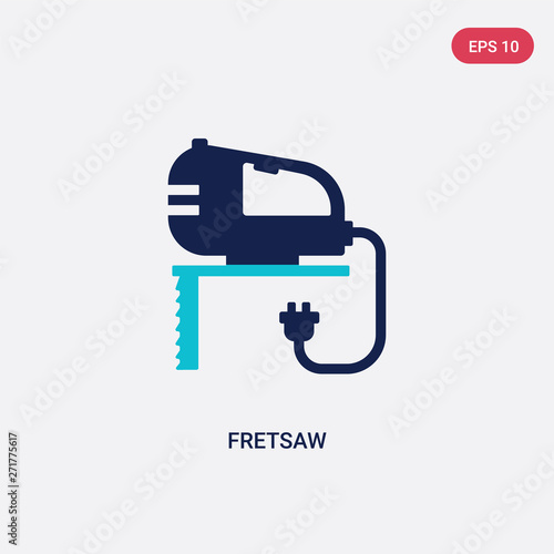 two color fretsaw vector icon from general concept. isolated blue fretsaw vector sign symbol can be use for web, mobile and logo. eps 10