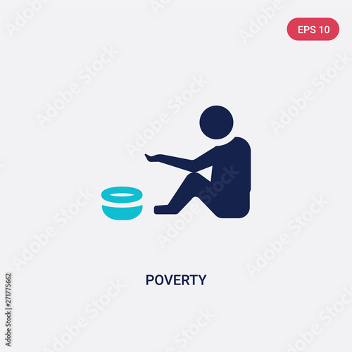 two color poverty vector icon from general concept. isolated blue poverty vector sign symbol can be use for web, mobile and logo. eps 10