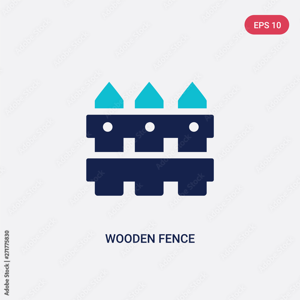 two color wooden fence vector icon from general concept. isolated blue wooden fence vector sign symbol can be use for web, mobile and logo. eps 10