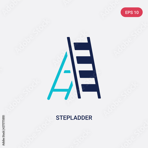two color stepladder vector icon from general concept. isolated blue stepladder vector sign symbol can be use for web, mobile and logo. eps 10