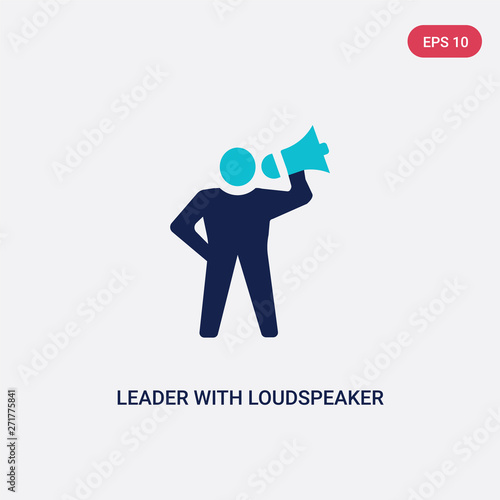 two color leader with loudspeaker vector icon from general concept. isolated blue leader with loudspeaker vector sign symbol can be use for web, mobile and logo. eps 10