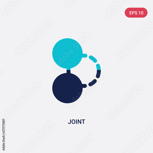 two color joint vector icon from geometric figure concept. isolated blue joint vector sign symbol can be use for web, mobile and logo. eps 10 photo
