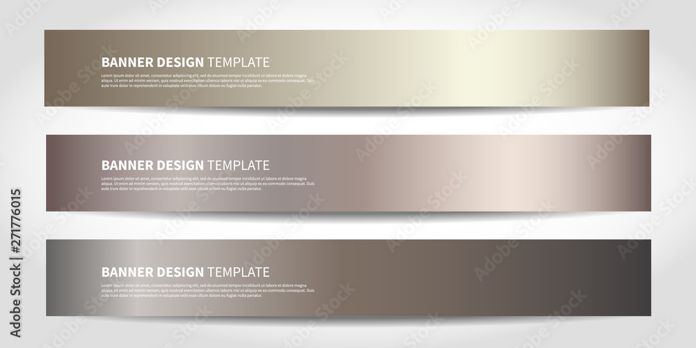 Fototapeta premium Vector banners with abstract background. Bronze Website headers