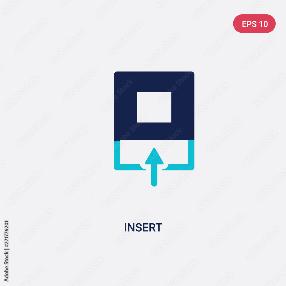 two color insert vector icon from geometry concept. isolated blue insert vector sign symbol can be use for web, mobile and logo. eps 10