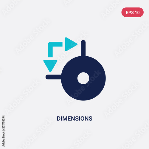 two color dimensions vector icon from geometry concept. isolated blue dimensions vector sign symbol can be use for web, mobile and logo. eps 10