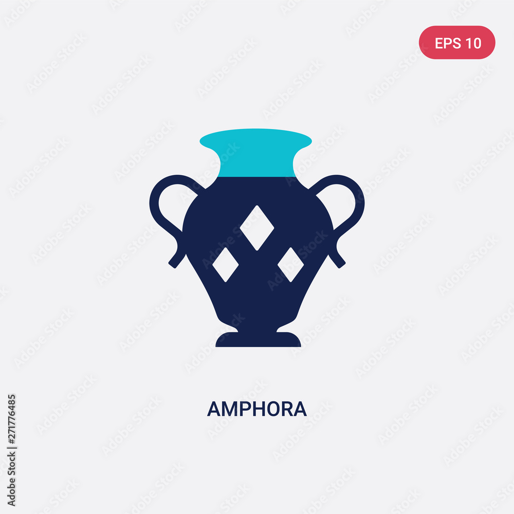 two color amphora vector icon from greece concept. isolated blue amphora vector sign symbol can be use for web, mobile and logo. eps 10