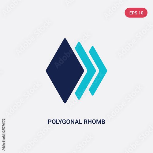 two color polygonal rhomb vector icon from geometry concept. isolated blue polygonal rhomb vector sign symbol can be use for web, mobile and logo. eps 10