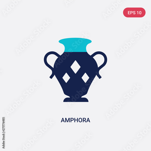 two color amphora vector icon from greece concept. isolated blue amphora vector sign symbol can be use for web, mobile and logo. eps 10