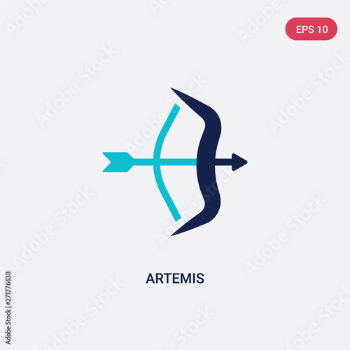 two color artemis vector icon from greece concept. isolated blue artemis vector sign symbol can be use for web, mobile and logo. eps 10 photo