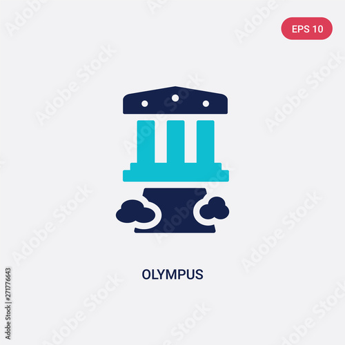 two color olympus vector icon from greece concept. isolated blue olympus vector sign symbol can be use for web, mobile and logo. eps 10