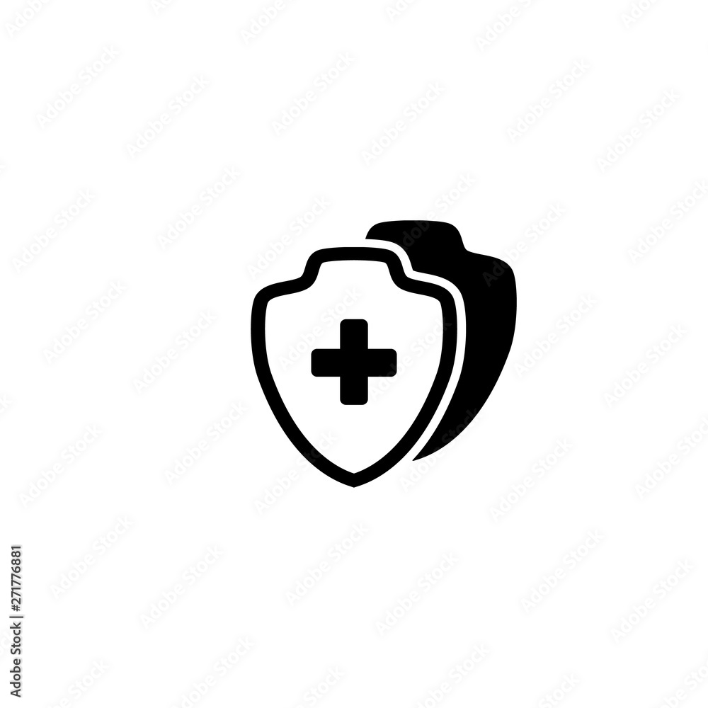 Fototapeta premium Medical Shield Icon shield flat health cross medical vector 