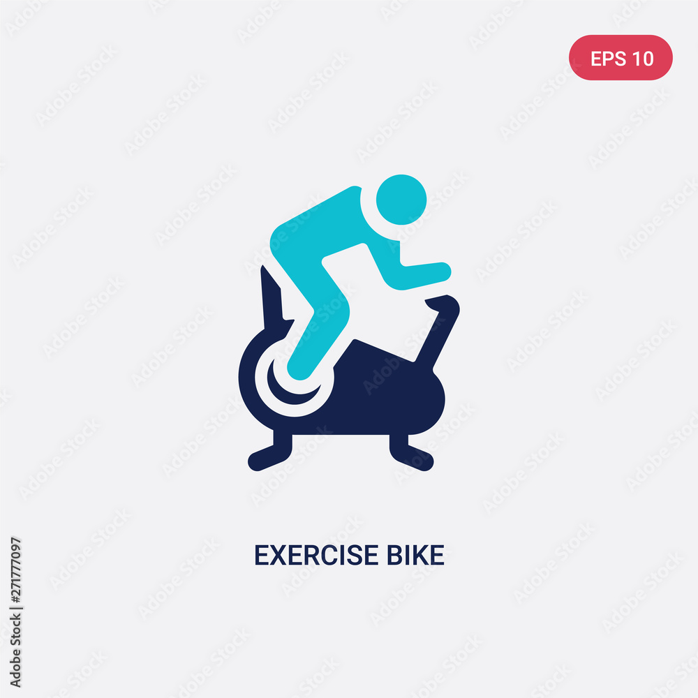 two color exercise bike vector icon from gym and fitness concept. isolated blue exercise bike vector sign symbol can be use for web, mobile and logo. eps 10