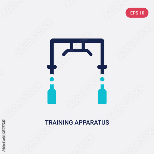 two color training apparatus vector icon from gym and fitness concept. isolated blue training apparatus vector sign symbol can be use for web, mobile and logo. eps 10
