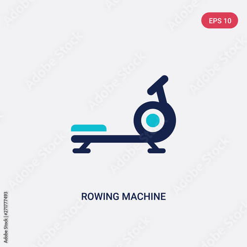 two color rowing machine vector icon from gym and fitness concept. isolated blue rowing machine vector sign symbol can be use for web, mobile and logo. eps 10
