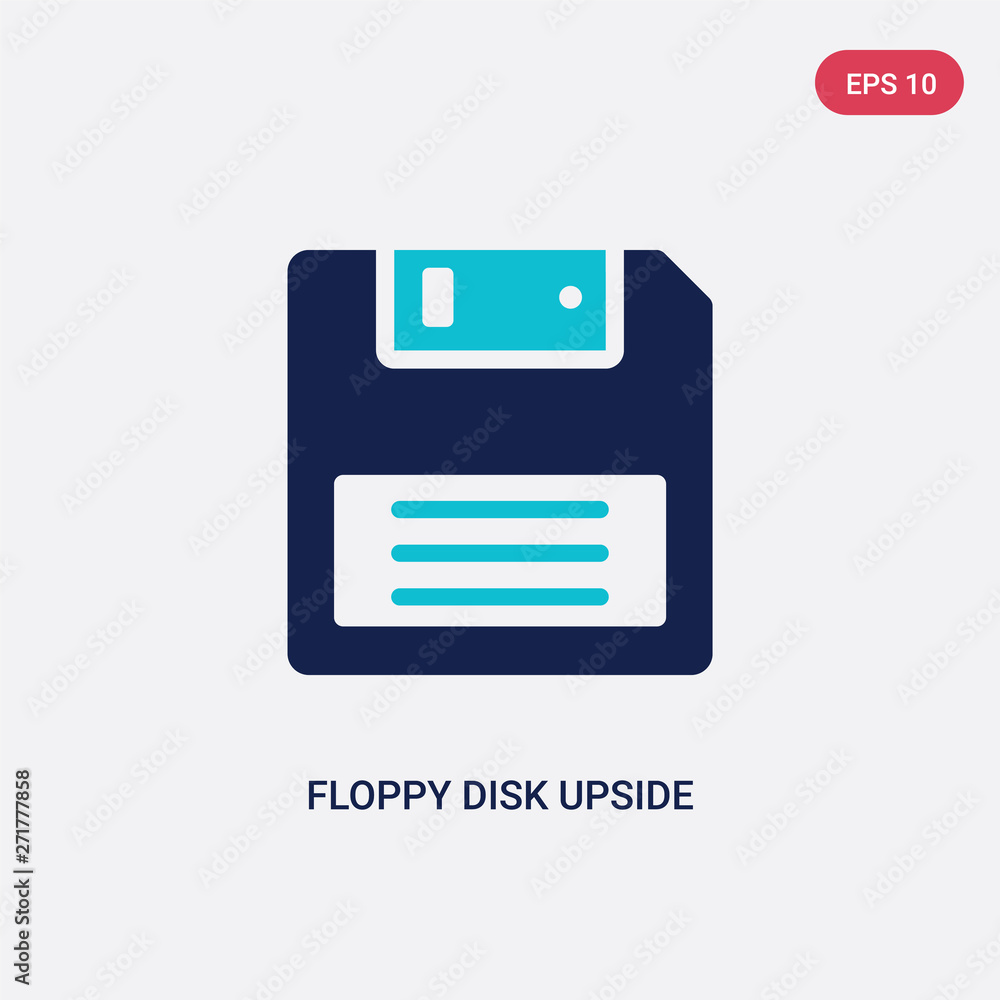 Fototapeta premium two color floppy disk upside down vector icon from hardware concept. isolated blue floppy disk upside down vector sign symbol can be use for web, mobile and logo. eps 10